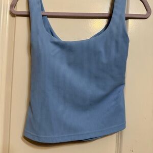 Fabletics Sky Blue Ribbed Tank Top